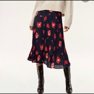 Babaton Pleated Floral Skirt
